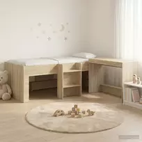 Lova su stalu 2 vnt. Sonoma ąžuolas Apdirbta mediena