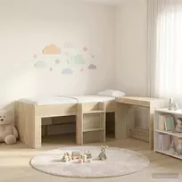 Lova Vaikų Aukštas Lovos Rėmas su Rašomuoju Stalu 2 vnt.