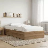 Lova Lovos rėmas su saugojimu su stalčių Artisano ąžuolo 80 x 200 cm