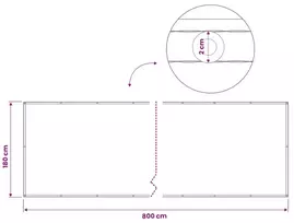Balkono privatumo ekranas 180 x 800 cm Audinys su PU danga