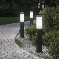 Pakabinamas šviestuvas Apšvietimo stulpeliai su jutikliu ir lizdu, 3 vnt., 50 cm, nerūdijantis plienas, IP44
