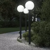 Pakabinamas šviestuvas Stulpeliniai šviestuvai su jutikliu ir lizdu, 3 vnt., 120 cm, juodi, IP44