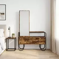 Makiažo stalas su stalčių Dūminio ąžuolo 100 x 36,5 x 136 cm