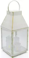 KOOPMAN LATARNIA LAMPION ADWENTOWY RORATY LED 35CM 3 ŚWIECE TIMER Baltas