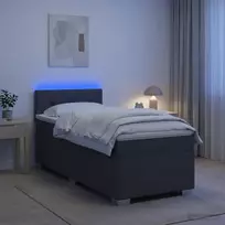 Lova su čiužiniu ir LED apšvietimu Tamsiai pilka 80 x 200 cm