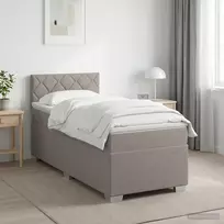 Lova su čiužiniu ir LED apšvietimu Taupe 80 x 200 cm Audinys