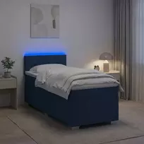 Lova su čiužiniu ir LED apšvietimu Mėlyna 100 x 200 cm Audinys