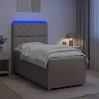 Lova LED lovos čiužinys su LED apšvietimu Taupe 80 x 200 cm Audinys