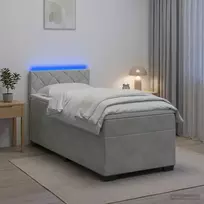 Lova su čiužiniu ir LED apšvietimu Šviesiai pilka 80 x 200 cm