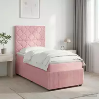 Lova LED lovos čiužinys su LED apšvietimu Rožinė 80 x 200 cm Aksomas