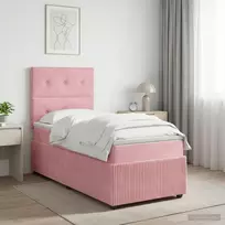 Lova LED lovos čiužinys su LED apšvietimu Rožinė 90 x 200 cm Aksomas