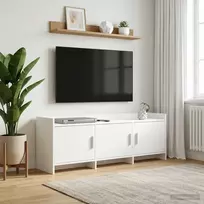 TV staliukas Televizoriaus spintelė 130 x 33 x 47 cm Balta Apdirbta mediena