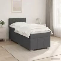 Spyruoklinė lova su čiužiniu Tamsiai pilka 80 x 200 cm Audinys