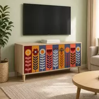 TV staliukas Televizoriaus spintelė ESSEN 102 x 33 x 50 cm Sonoma ąžuolo