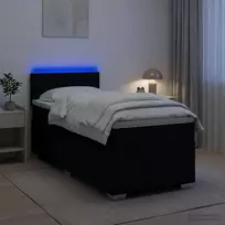 Spyruoklinė lova su čiužiniu Juoda 90 x 200 cm Audinys