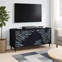 TV staliukas Televizoriaus spintelė DOKKUM 102 x 33 x 51 cm Juodojo ąžuolo