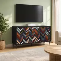 TV staliukas Televizoriaus spintelė OMMEN 102 x 33 x 51 cm Juodojo ąžuolo