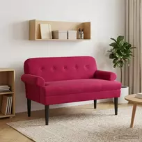 Sofa Minkštas kampas su mygtukų apmušalais Vyno raudona Aksomas