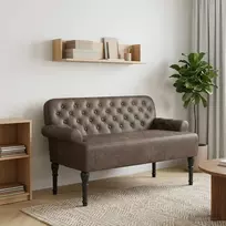 Sofa Minkštas kampas su mygtukų apmušalais Tamsiai pilka