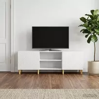 TV staliukas Televizoriaus spintelė 150 x 31 x 50 cm Itin blizgi balta