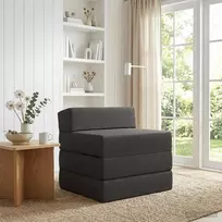 Sofa Sulankstomas Sofos Lova Tamsiai pilka 200 x 70 x 15 cm Audinys