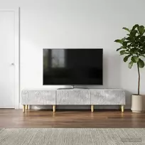 TV staliukas Televizoriaus spintelė 147 x 34,5 x 30 cm Betono pilka