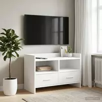 TV staliukas Televizoriaus spintelė 71,5 x 33 x 47 cm Balta Apdirbta mediena