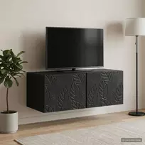 TV staliukas Sieninė TV spintelė 98 x 41 x 30 cm Juoda Apdirbta mediena