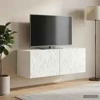 TV staliukas Sieninė TV spintelė 98 x 41 x 30 cm Itin blizgi balta