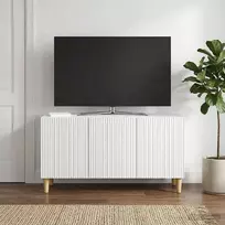 TV staliukas Televizoriaus spintelė Balta 99 x 34,5 x 50 cm Apdirbta mediena