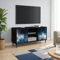 TV staliukas Televizoriaus spintelė RAALTE 102 x 33 x 51 cm Juodojo ąžuolo