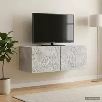 TV staliukas Sieninė TV spintelė 98 x 31 cm Betono pilka Apdirbta mediena
