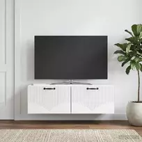 TV staliukas Sieninė TV spintelė Balta 98 x 31 x 30 cm Apdirbta mediena