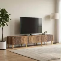 TV staliukas Televizoriaus spintelė 147 x 34,5 x 30 cm Sendintos medienos
