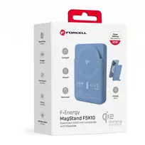 Powerbank compatible with MagSafe Forcell F-Energy MagStand QI2 F5K10 QC3.0 PD3.0 20W 5000 mAh baltas