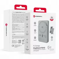 Powerbank compatible with MagSafe Forcell F-Energy MagStand QI2 F5K10 QC3.0 PD3.0 20W 5000 mAh baltas