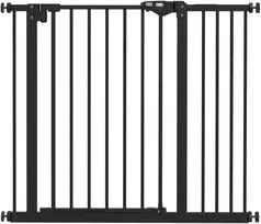 Aosom Apsauginiai varteliai šunims, juodi, metalas ir plastikas, 74-94 cm