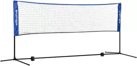 Aosom Nešiojamas badmintono tinklas, reguliuojamas aukštis, sulankstomas, su nešiojimo krepšiu, 3,10 m, juodas/mėlynas