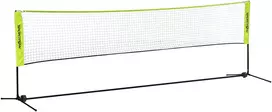 Aosom Reguliuojamas nešiojamas badmintono tinklas, 107-155 cm, geltonas, su krepšiu
