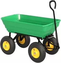 Aosom Sodo vežimėlis su vertimo funkcija, iki 200 kg, 75 l, tamsiai žalias