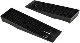 Aosom 2 dalių užvažiavimo rampų rinkinys, juodas, plastikas, 3000 kg