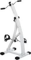 Aosom Mini pedalų treniruoklis rankoms ir kojoms, baltas, plienas/plastikas/EVA, 40 x 42,5 x 100 cm