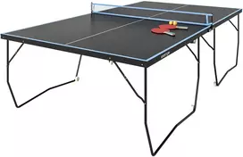 Aosom Sulankstomas stalo teniso stalas, 8 ratai, MDF, plieno rėmas, juodas, 274 x 152,5 x 76 cm