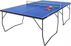 Aosom Sulankstomas stalo teniso stalas, 8 ratukai, MDF, plieno rėmas, mėlynas, 274 x 152,5 x 76 cm