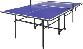 Aosom Sulankstomas mobilus stalo teniso stalas, mėlynas, 274 x 152,5 x 76 cm, 2 raketės, 3 kamuoliukai