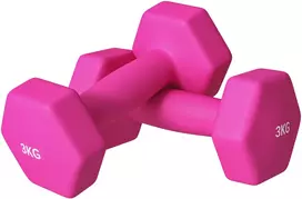 Aosom Hantelių rinkinys, 2 x 3kg, šešiakampis, rožinis