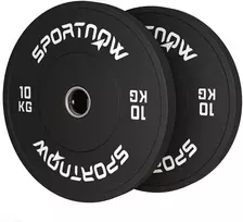 Aosom Svarmenų diskų rinkinys, 2 x 10 kg, olimpinis standartas, guma, juodas