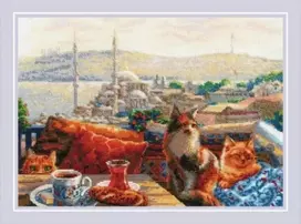 Riolis Kryželiu siuvinėjimo rinkinys "Stambulo katės" 40x30 cm SR2342