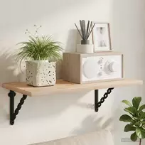 Sienos lentynos laikikliai 12 vnt. Juoda 21 x 21 x 3.5 cm