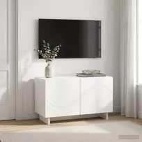 TV staliukas Televizoriaus stovas 60 x 34,5 x 40 cm Itin blizgi balta
